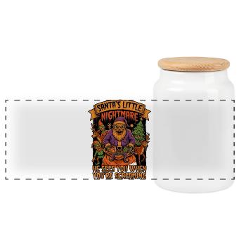 Le petit cauchemar du Père Noël - Boîte à biscuits avec couvercle en bois - blanc - Devant