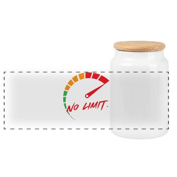 No limit: speed display - Panoramic Cookie Jar with Wooden Lid - white - Front