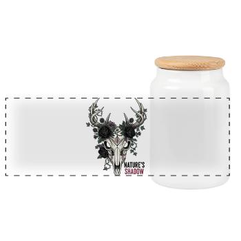 Art vectoriel gothique de cerf de l’enfant de la nature - Boîte à biscuits avec couvercle en bois - blanc - Devant
