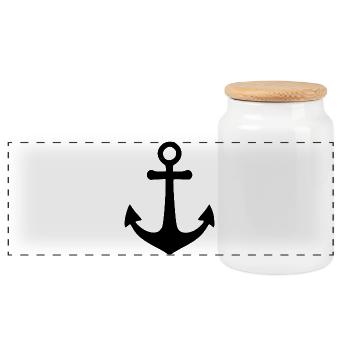 Ancre maritime mer du Nord mer Baltic Sailor Gift - Boîte à biscuits avec couvercle en bois - blanc - Devant
