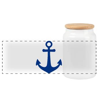 Maritimes Anker Nordsee Ostsee Segler Geschenk - Panorama Keksdose mit Holzdeckel - Weiß - Vorne