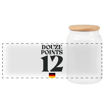 Dozen Points 12 Germany Eurovision - Panoramic Cookie Jar with Wooden Lid - white - Front