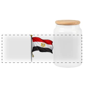 Drapeau égyptien - Boîte à biscuits avec couvercle en bois - blanc - Devant
