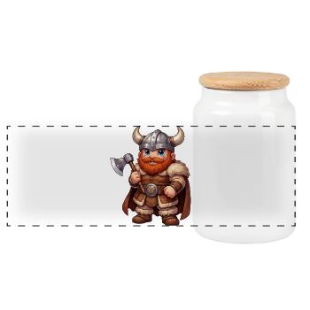Viking - Boîte à biscuits avec couvercle en bois - blanc - Devant