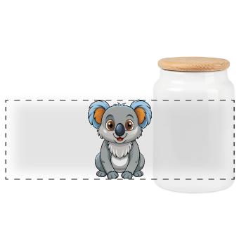 Koala - Boîte à biscuits avec couvercle en bois - blanc - Devant