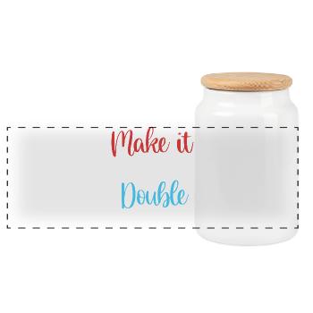 Papa jumeau Père jumeau - Boîte à biscuits avec couvercle en bois - blanc - Devant