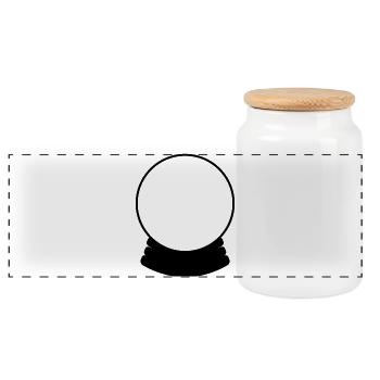 Boule de cristal - Boîte à biscuits avec couvercle en bois - blanc - Devant