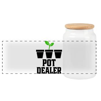 Green Hand Gardening Pots Händler - Panorama Keksdose mit Holzdeckel - Weiß - Vorne