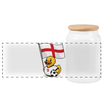 England Fußball Shirt für Fans - Panorama Keksdose mit Holzdeckel - Weiß - Vorne