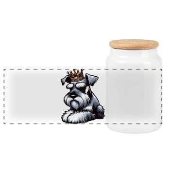 Schnauzer Riesenschnauzer Schnauzerbesitzer - Panorama Keksdose mit Holzdeckel - Weiß - Vorne