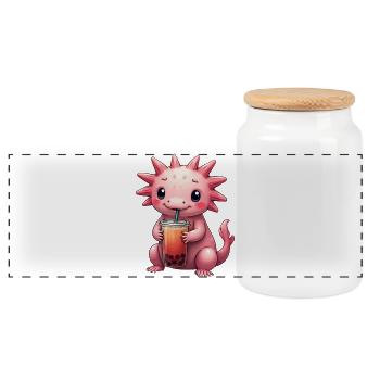 Süßes Axolotl Kawaii Axolotl Liebhaber - Panorama Keksdose mit Holzdeckel - Weiß - Vorne