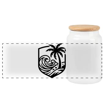 Océan de plage des palmiers - Boîte à biscuits avec couvercle en bois - blanc - Devant