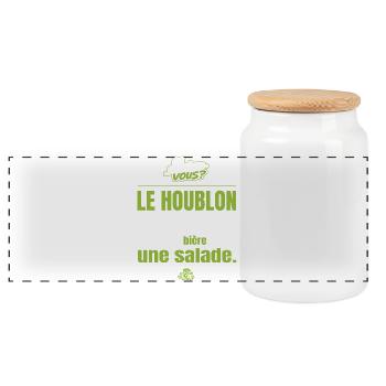 Le houblon est une plante la bière est une salade - Boîte à biscuits avec couvercle en bois - blanc - Devant