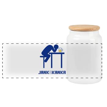 JANK A KANKA - Panorama Keksdose mit Holzdeckel - Weiß - Vorne