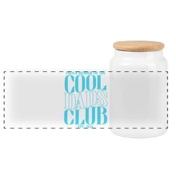 Cool Dads Club - Vatertag Papa Geschenk - Panorama Keksdose mit Holzdeckel - Weiß - Vorne