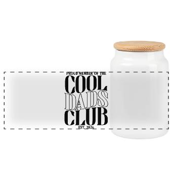 Cool Dads Club - Vatertag Papa Geschenk - Panorama Keksdose mit Holzdeckel - Weiß - Vorne