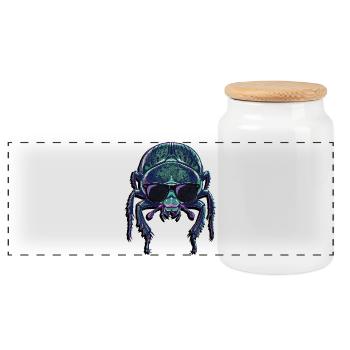 Insekt Mistkäfer Sonnenbrille - Panoramic Cookie Jar with Wooden Lid - white - Front