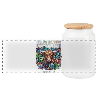 Follow The Word Not The Herd Christian - Panoramic Cookie Jar with Wooden Lid - white - Front