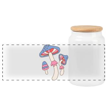 Design vintage de champignons psychédéliques rétro - Boîte à biscuits avec couvercle en bois - blanc - Devant