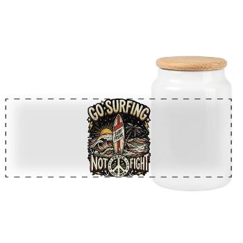 Liberté de surf contre guerre pour la paix - Boîte à biscuits avec couvercle en bois - blanc - Devant