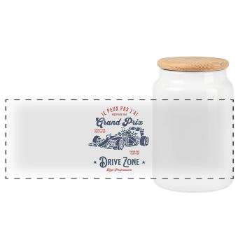 Zone Drive Grand Prix J'peux pas, - Boîte à biscuits avec couvercle en bois - blanc - Devant