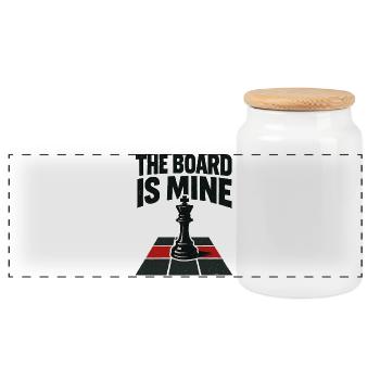 À moi l'Échiquier : Contrôle Total et Mat - Boîte à biscuits avec couvercle en bois - blanc - Devant