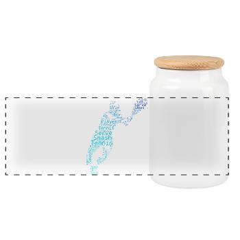 Idée cadeau pour un tennis avec tennis - Boîte à biscuits avec couvercle en bois - blanc - Devant