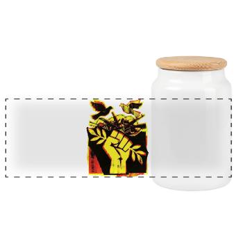 Pacifistes Paix Paix - Boîte à biscuits avec couvercle en bois - blanc - Devant