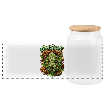Grillettes de cookies des Girl Scouts - Boîte à biscuits avec couvercle en bois - blanc - Devant
