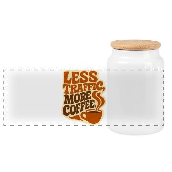 Zero Transport, Max Caffeine: Der ultimative Workflow - Panorama Keksdose mit Holzdeckel - Weiß - Vorne