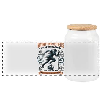Focus The Grit - Panoramic Cookie Jar with Wooden Lid - white - Front