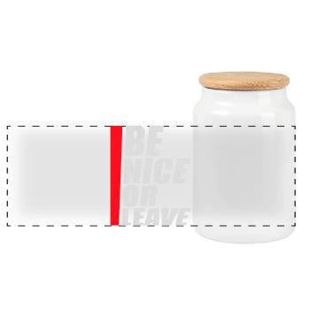 Be Nice Or Leave Funny Statement Attitude Saying - Panoramic Cookie Jar with Wooden Lid - white - Front