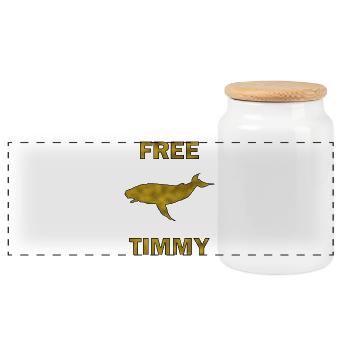 Buckelwal  Timmy - Panorama Keksdose mit Holzdeckel - Weiß - Vorne