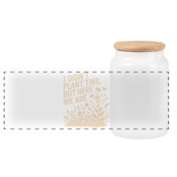 I Didn't Plant This We Are Tee - Panoramic Cookie Jar with Wooden Lid - white - Front