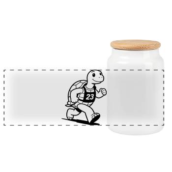 Marathon de Tortues - Boîte à biscuits avec couvercle en bois - blanc - Devant