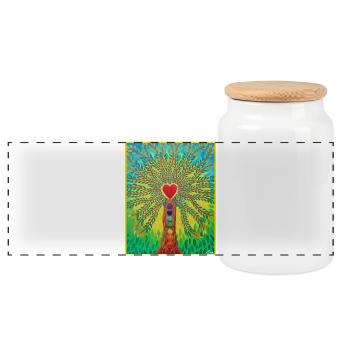 Lebensbaum Lebensenergie - Sonja von Staden - Boîte à biscuits avec couvercle en bois - blanc - Devant
