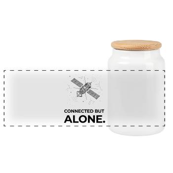 Living in the big city - Panoramic Cookie Jar with Wooden Lid - white - Front
