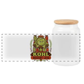 Kohl rules quietly - Panoramic Cookie Jar with Wooden Lid - white - Front