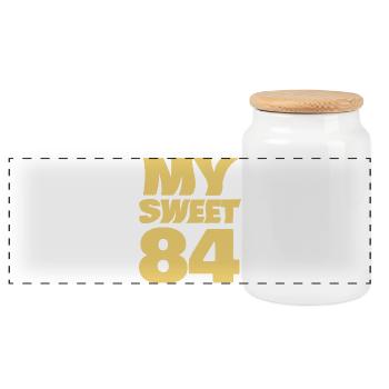 Sweet 84 - Panoramic Cookie Jar with Wooden Lid - white - Front
