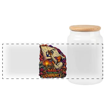 Naviguez votre propre t-shirt rétro vintage nautique actuel - Boîte à biscuits avec couvercle en bois - blanc - Devant