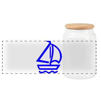 Sail - Panoramic Cookie Jar with Wooden Lid - white - Front