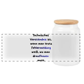 Instandhaltung T-Shirt Lustiges Geschenk Handwerk! - Panorama Keksdose mit Holzdeckel - Weiß - Vorne