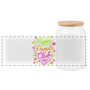 Club des Gens Heureux - Boîte à biscuits avec couvercle en bois - blanc - Devant