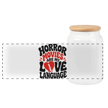Horror Movies Are My Love Language - Panorama Keksdose mit Holzdeckel - Weiß - Vorne