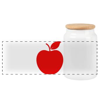 Apple - Panoramic Cookie Jar with Wooden Lid - white - Front