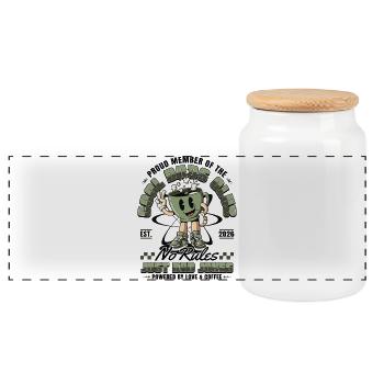 Cool Dads Club - Werdender Papa 2026 Geschenk - Panorama Keksdose mit Holzdeckel - Weiß - Vorne