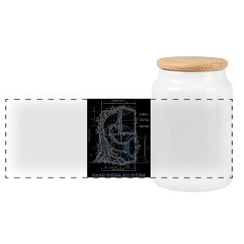 Eco sound system - Panoramic Cookie Jar with Wooden Lid - white - Front