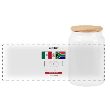  Mexico vs South Africa Football Score Card - Boîte à biscuits avec couvercle en bois - blanc - Devant