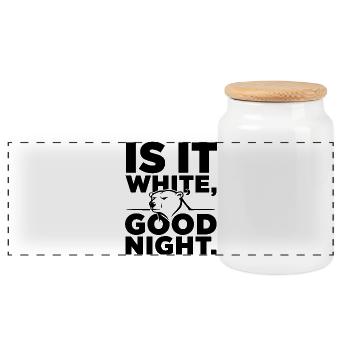 Bear Polar Bear Is It White Good Night Arctic Predator - Panoramic Cookie Jar with Wooden Lid - white - Front