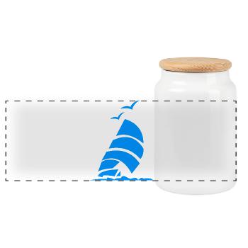 Sailboat Gift Sailing Summer - Panoramic Cookie Jar with Wooden Lid - white - Front